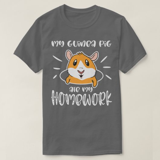Funny Cavy Pet Rodent Meme Homework van Guinee T-shirt (Design voorkant)