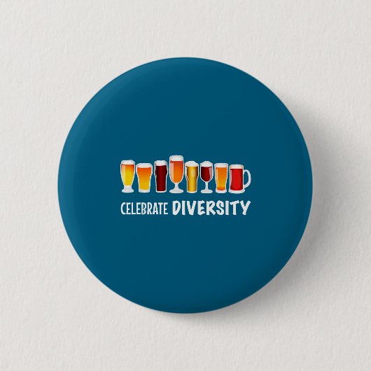 Funny Celebrate Diversity Beer Clothing For Him An Ronde Button 5,7 Cm (Voorkant)