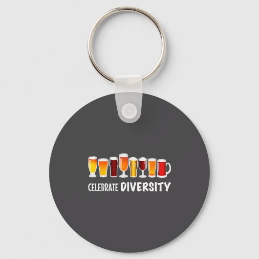 Funny Celebrate Diversity Beer Clothing For Him An Sleutelhanger (Voorkant)