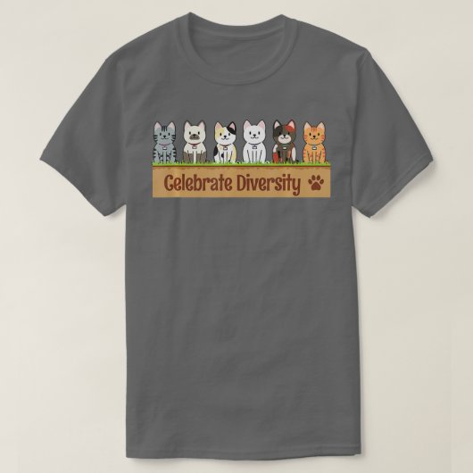 Funny Celebrate Diversity Cat Lovers Oseigenaars P T-shirt (Design voorkant)