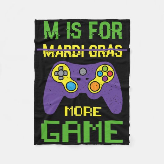 Funny Celebrate Mardi Gras Video Game Controller G Fleece Deken (Voorkant)