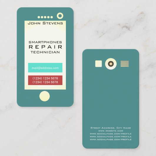 Funny cell phone faux ziet er uit visitekaartje (Voorkant / Achterkant)