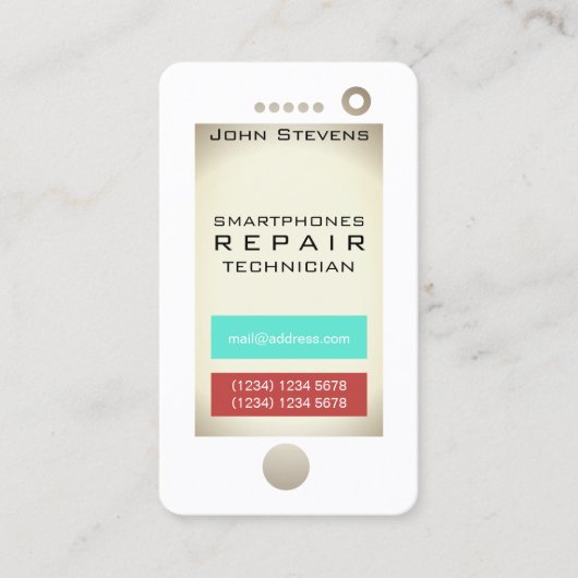 Funny cell phone faux ziet er uit visitekaartje (Voorkant)