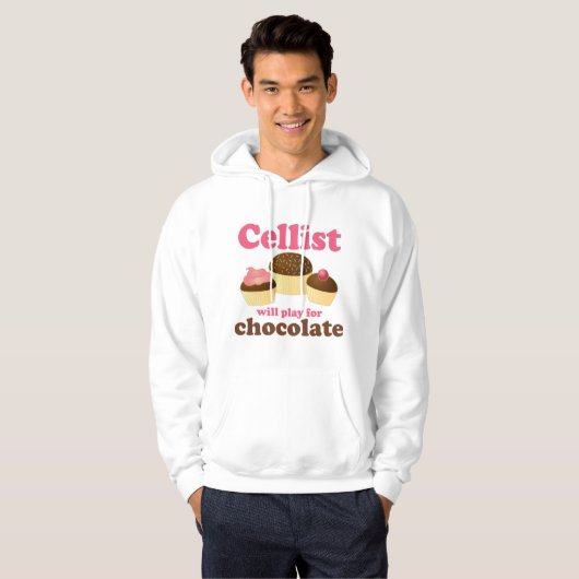 Funny Cello Chocolate Design Hoodie (Voorkant volledig)