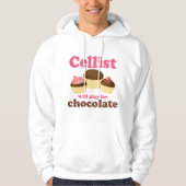 Funny Cello Chocolate Design Hoodie (Voorkant)