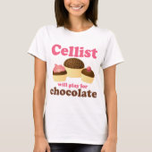 Funny Cello Chocolate Design T-shirt (Voorkant)
