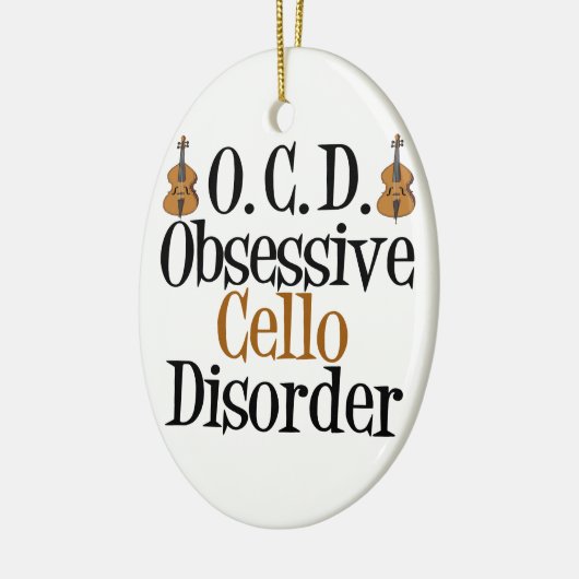 Funny Cello Keramisch Ornament (Links)