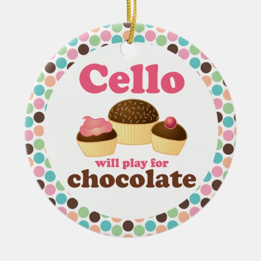 Funny Cello zal spelen voor Chocolate Ornament (Voorkant)