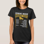 Funny Cement Mixer Hourly Rate Construction Concre T-shirt (Voorkant)