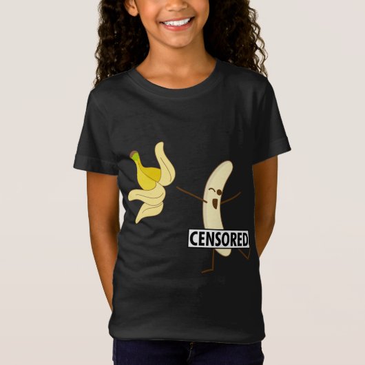 Funny Censored Banana Strip for Cute Peel Boy and T-shirt (Voorkant)