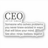 Funny CEO Definition, Gift for CEO Sticker (Voorkant)