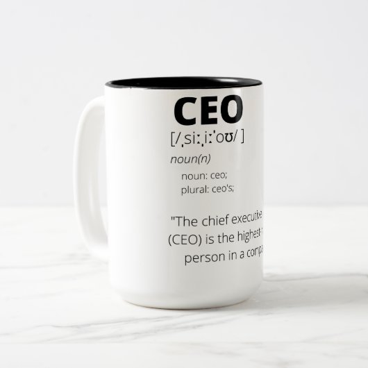 Funny CEO gift mok voor mannen en vrouwen (Voorkant links)
