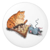 Funny Ceramic Knob Cat and Mouse die kaas speelt Keramische Knop (Voorkant)