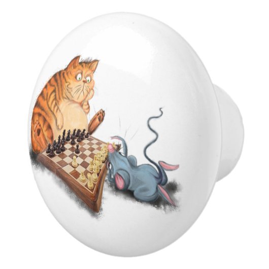 Funny Ceramic Knob Cat and Mouse die kaas speelt Keramische Knop (Rechts)
