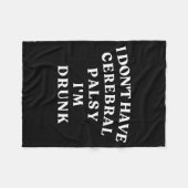 Funny Cerebral Palsy Quotes Meme Humorous Tee Funn Fleece Deken (Voorkant (Horizontaal))