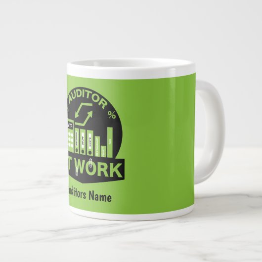 Funny Certified Auditor Gift Grote Koffiekop (Voorkant rechts)