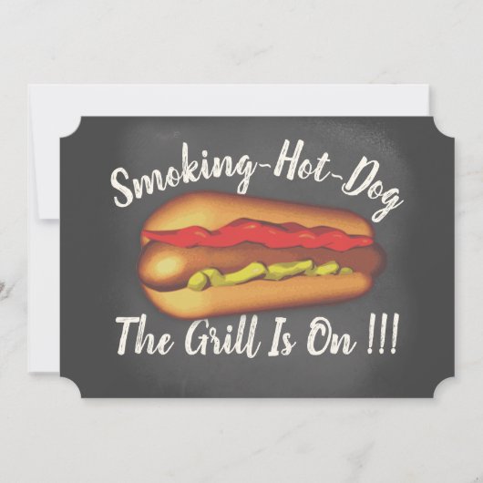 Funny Chalkboard Hotdog BBQ Kaart (Voorkant)