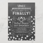 Funny Chalkboard Style, uiteindelijk Engagement Pa Kaart<br><div class="desc">Uitnodiging voor een feilloze en moderne verlovingspartij</div>