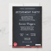 Funny Chalkboard Teacher Retirement Uitnodiging (Voorkant)