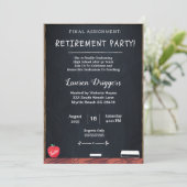 Funny Chalkboard Teacher Retirement Uitnodiging (Staand voorkant)