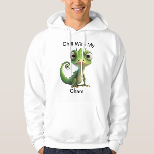 Funny Chameleon Pocket Hoodie - Schattigee reptiel (Voorkant)
