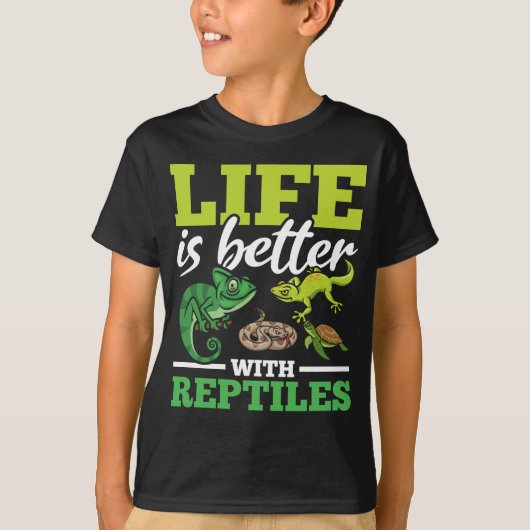 Funny Chameleon Snake Gecko Turtle Reptile Lover T-shirt (Voorkant)