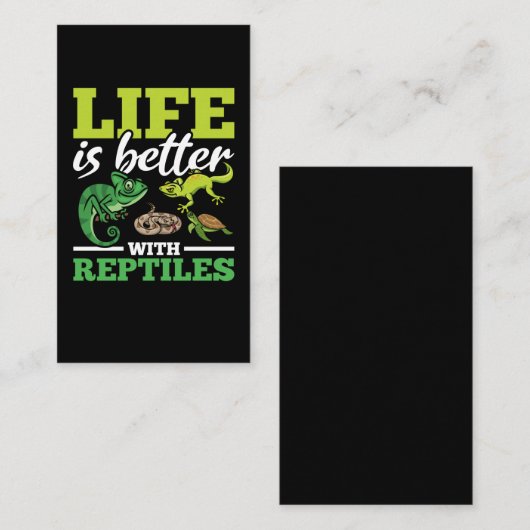Funny Chameleon Snake Gecko Turtle Reptile Lover Visitekaartje (Voorkant / Achterkant)