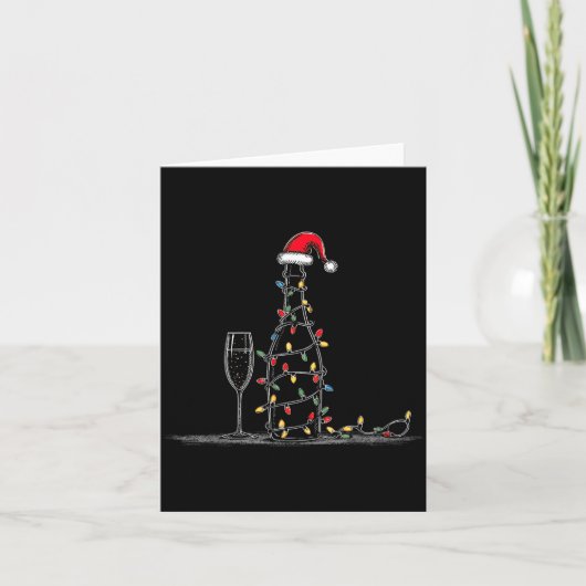 Funny Champagne Christmas Graphics Lights Lover Dr Kaart (Voorkant)
