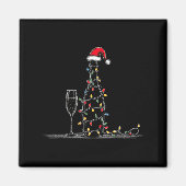 Funny Champagne Christmas Graphics Lights Lover Dr Magneet (Voorkant)