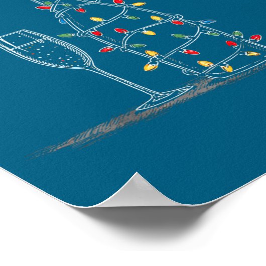 Funny Champagne Christmas Graphics Lights Lover Dr Poster (Hoek)