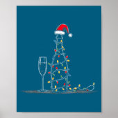 Funny Champagne Christmas Graphics Lights Lover Dr Poster (Voorkant)