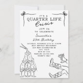 Funny Champagne Quarter Life Crisis 25th Birthday Kaart (Voorkant)