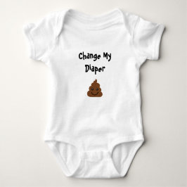 Funny Change My Diaper Smiling Poop Romper