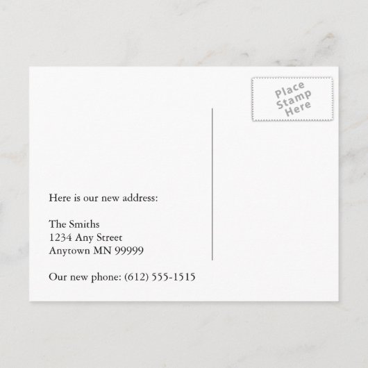 Funny Change of Address Card - Place in the Bossen Aankondigingskaart (Achterkant)