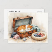 Funny Change of Address from Orange Cat Briefkaart (Voorkant / Achterkant)