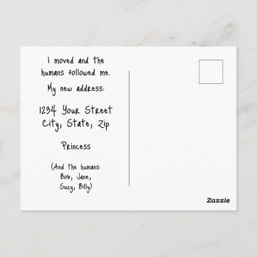 Funny Change of Address from Orange Cat Briefkaart (Achterkant)