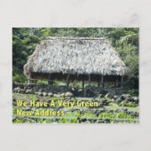 Funny Change of Address - Polynesian Hut Aankondigingskaart (Voorkant)