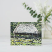 Funny Change of Address - Polynesian Hut Aankondigingskaart (Staand voorkant)