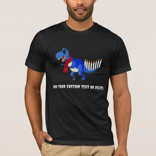 Funny Chanoeka Menorosaurus Rex Dinosaur Shirt (Voorkant)