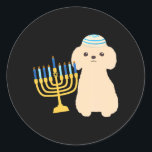 Funny Chanoeka Poodle Hondenliefhebber Menorah Ronde Sticker<br><div class="desc">Funny Chanoeka Poodle Hondenliefhebber Menorah</div>