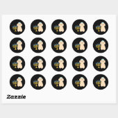 Funny Chanoeka Poodle Hondenliefhebber Menorah Ronde Sticker (Vel)