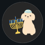 Funny Chanoeka Poodle Hondenliefhebber Menorah Ronde Sticker<br><div class="desc">Funny Chanoeka Poodle Hondenliefhebber Menorah</div>