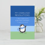 Funny Chanukah Hanukkah Resolution Holiday Kaart<br><div class="desc">Deze Hanukkah/Chanukah liet onze schattige, griezelige Penguin iemand glimlachen waar je van houdt. Met een gekke - om het even welke lijst van resoluties (die zelfs kunnen worden uitgegeven - als u kiest.) Voeg uw persoonlijke groet op het omgekeerde toe. Het beste geschenk is immers het geschenk van het lachen!...</div>