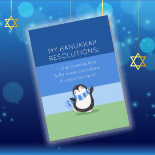 Funny Chanukah Hanukkah Resolution Holiday Kaart
