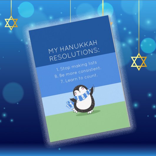 Funny Chanukah Hanukkah Resolution Holiday Kaart