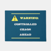 Funny Chaos Ahead Blue Deurmat (Voorkant)