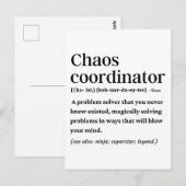 Funny chaos coördinator definitie briefkaart (Voorkant / Achterkant)