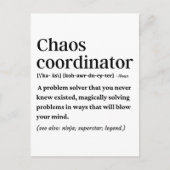 Funny chaos coördinator definitie briefkaart (Voorkant)