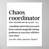 Funny chaos coördinator definitie poster (Voorkant)
