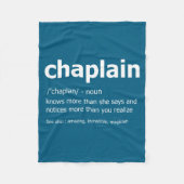 Funny Chaplain Definition New Job Gift For Chaplai Fleece Deken (Voorkant)